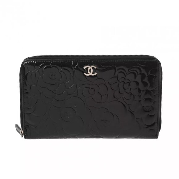 CHANEL Camelia Black/Noir Long wallet - Picture 1 of 12